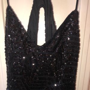 NWOT Lulu’s Sparkly Black Cutout Cocktail Dress